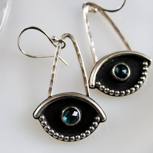 Spirit Eye Earrings (Teal Kyanite)
