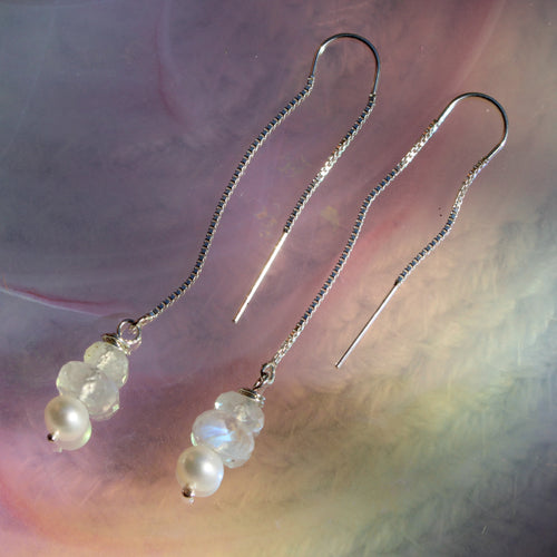 Moonstone + Pearl Threaders