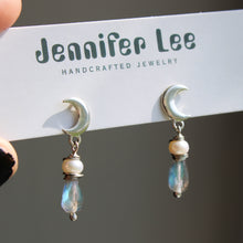 Load image into Gallery viewer, Moon Drops (Pearl + Labradorite)