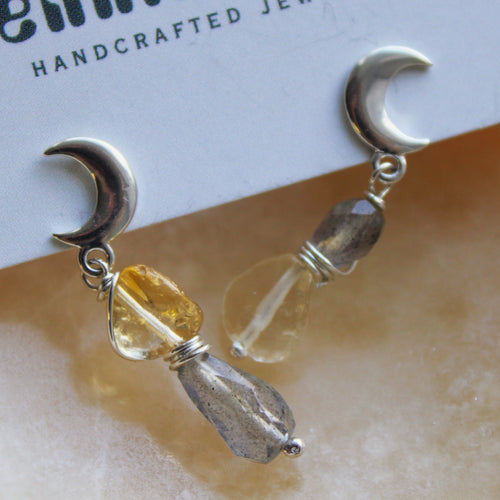 Moon Drops (Citrine + Labradorite)