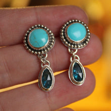 Load image into Gallery viewer, Turquoise Studs (with Kyanite)