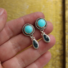 Load image into Gallery viewer, Turquoise Studs (with Kyanite)