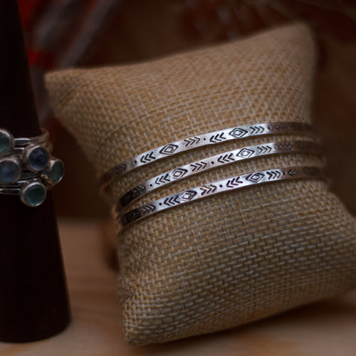 Stamped Silver Cuff